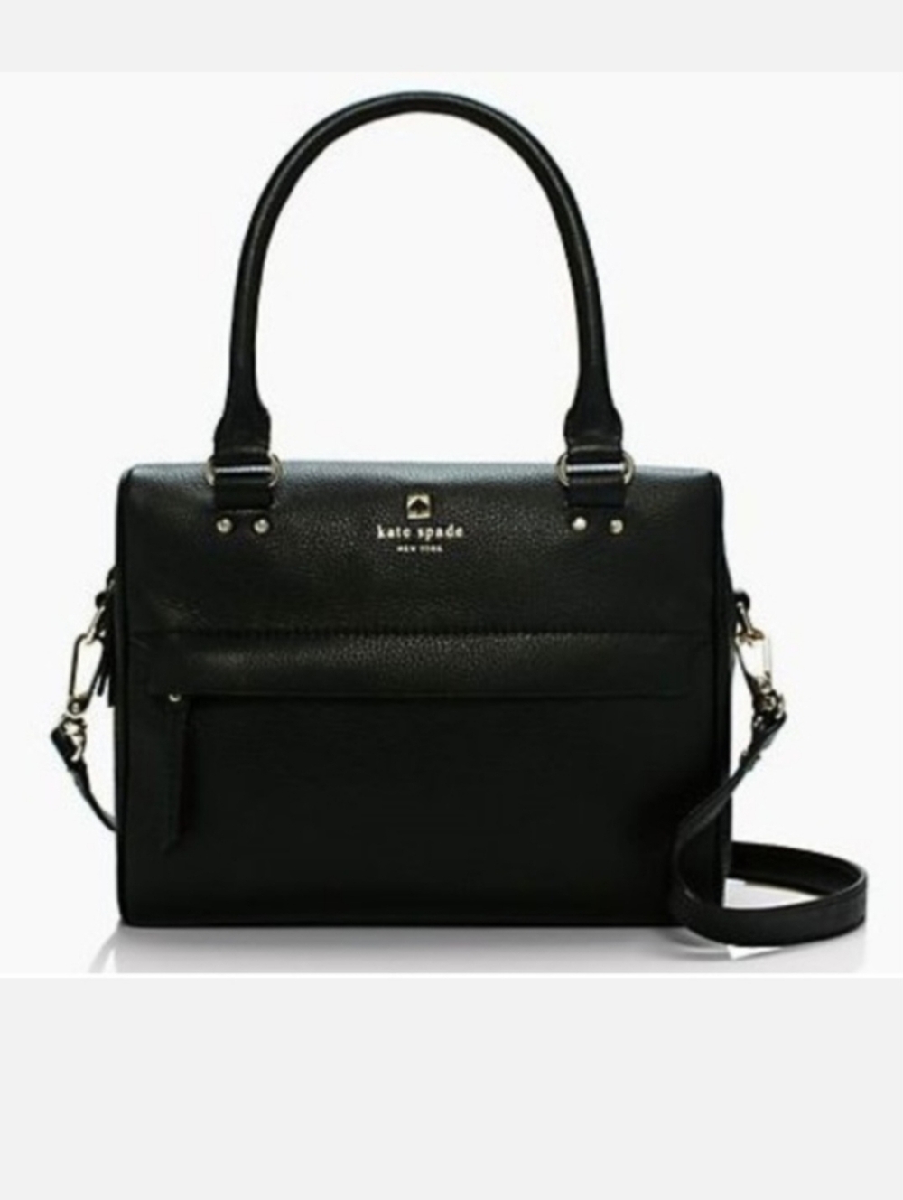 Kate Spade New York Grant Park "Hadlen" Black Leather Convertible Satchel - $125